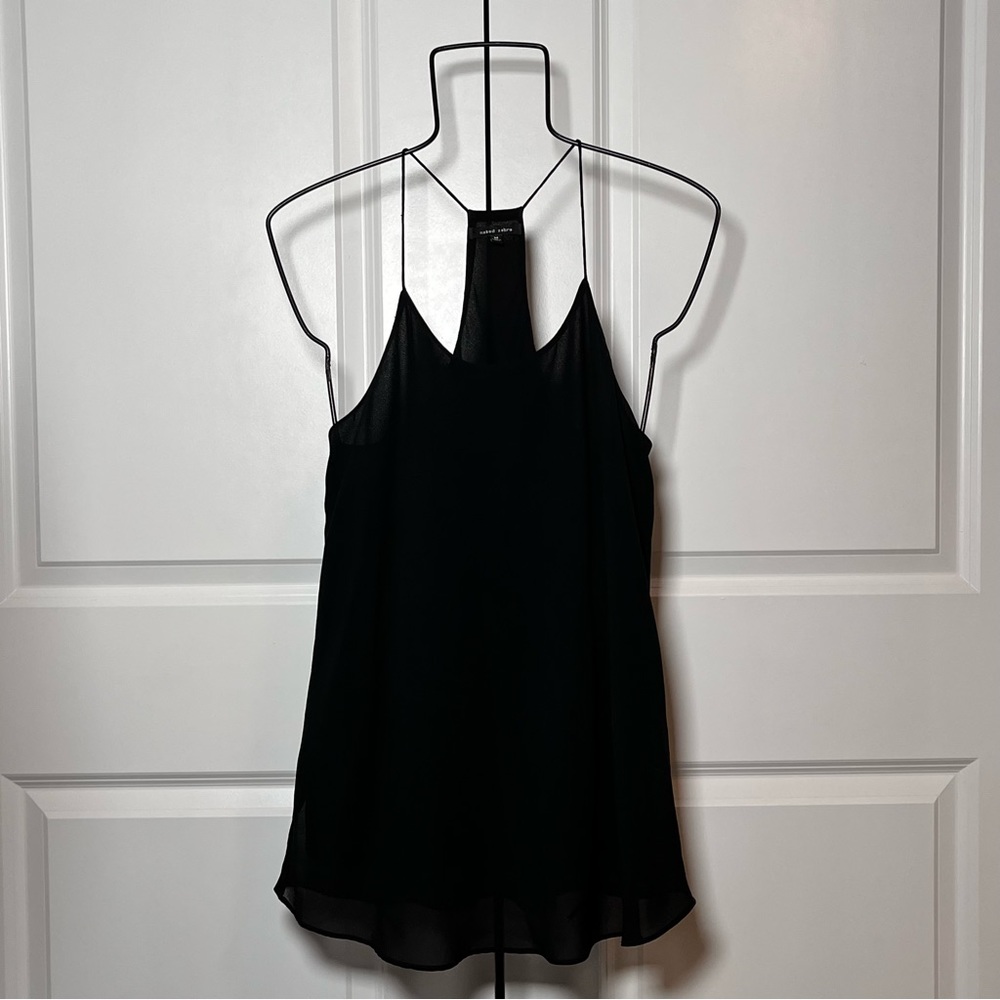 Naked Zebra Black Chiffon Strappy Top